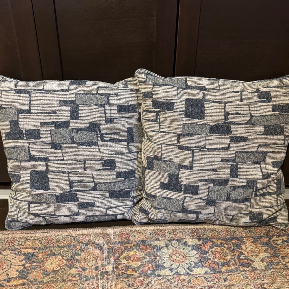 Abstract Geometric Gray Throw Pillows Set of 2 18x18 Good